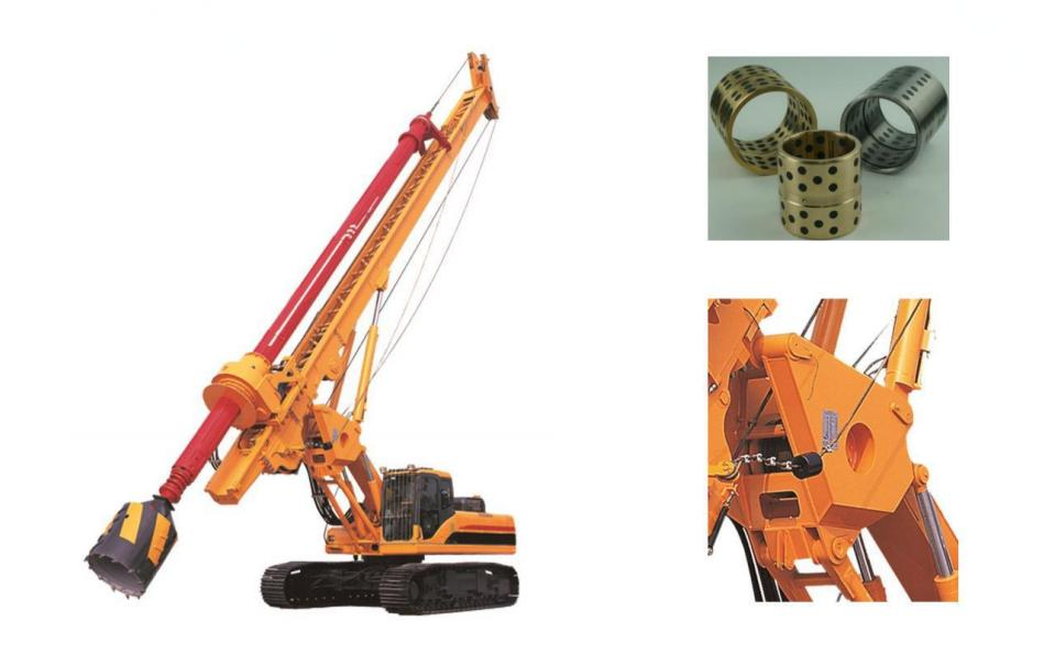 Rotary Drill Rigs: Solid Self-Lubricating Bushings