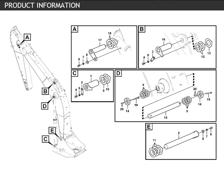 Excavator Boom Bushings
