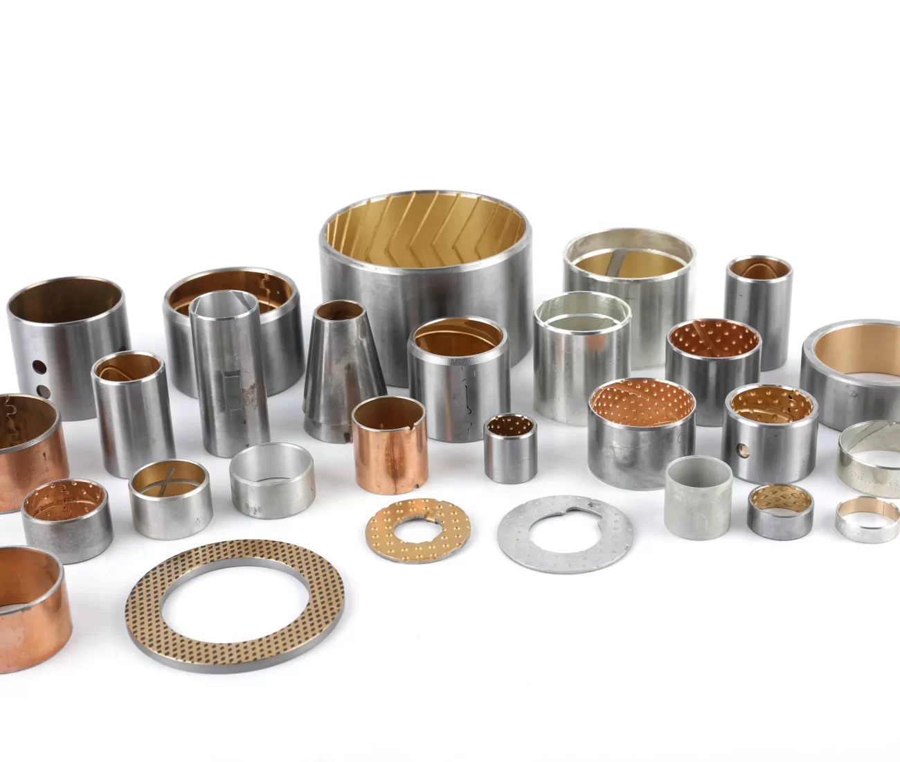 Two-Metal Bushing, Steel-Backed Bronze Bushing, Sintered Bimetal Bushing, Cast Bimetal Bushing Two-Metal Bushing, Steel-Backed Bronze Bushing, Sintered Bimetal Bushing, Cast Bimetal Bushing