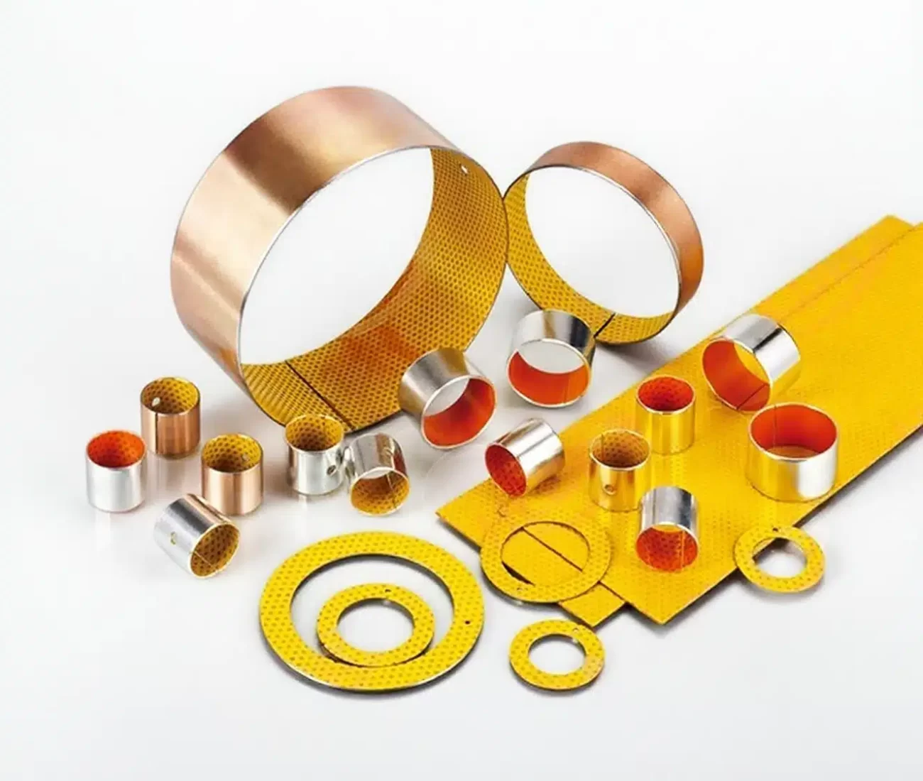 SF-2 bushes (DEX, POM-MET, WICO, THXD, etc.) are resistant to chemical action and also have a high level of durability in the system of heavy machinery, Three-Layer Composite Bushing, POM-Coated Bushing, Semi-Solid Lubricated Bushing, Composite Self-Lubricating Bushing, Oilless Bushing with POM Surface, Rolled POM Liner Bushing