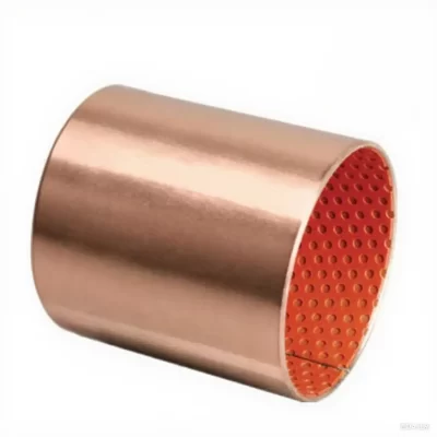 DX/SF-2 Copper-Plated Steel-Backed Boundary Lubricating Bushing (Red POM) Three-Layer Composite Bushing, POM-Coated Bushing, Semi-Solid Lubricated Bushing, Composite Self-Lubricating Bushing, Oilless Bushing with POM Surface, Rolled POM Liner Bushing